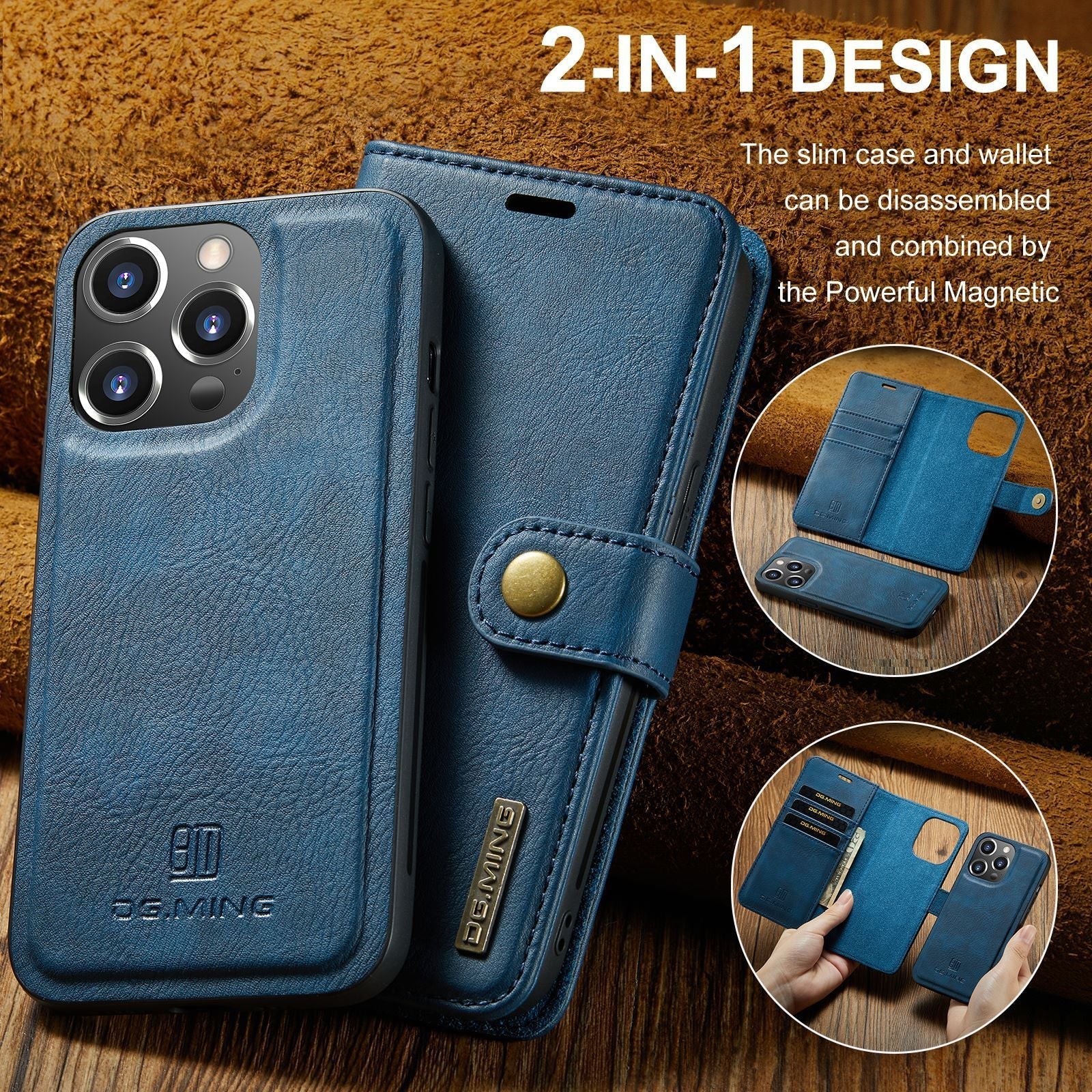 Wallet-style magnetic case for iPhone 16/15/14 Pro Max
