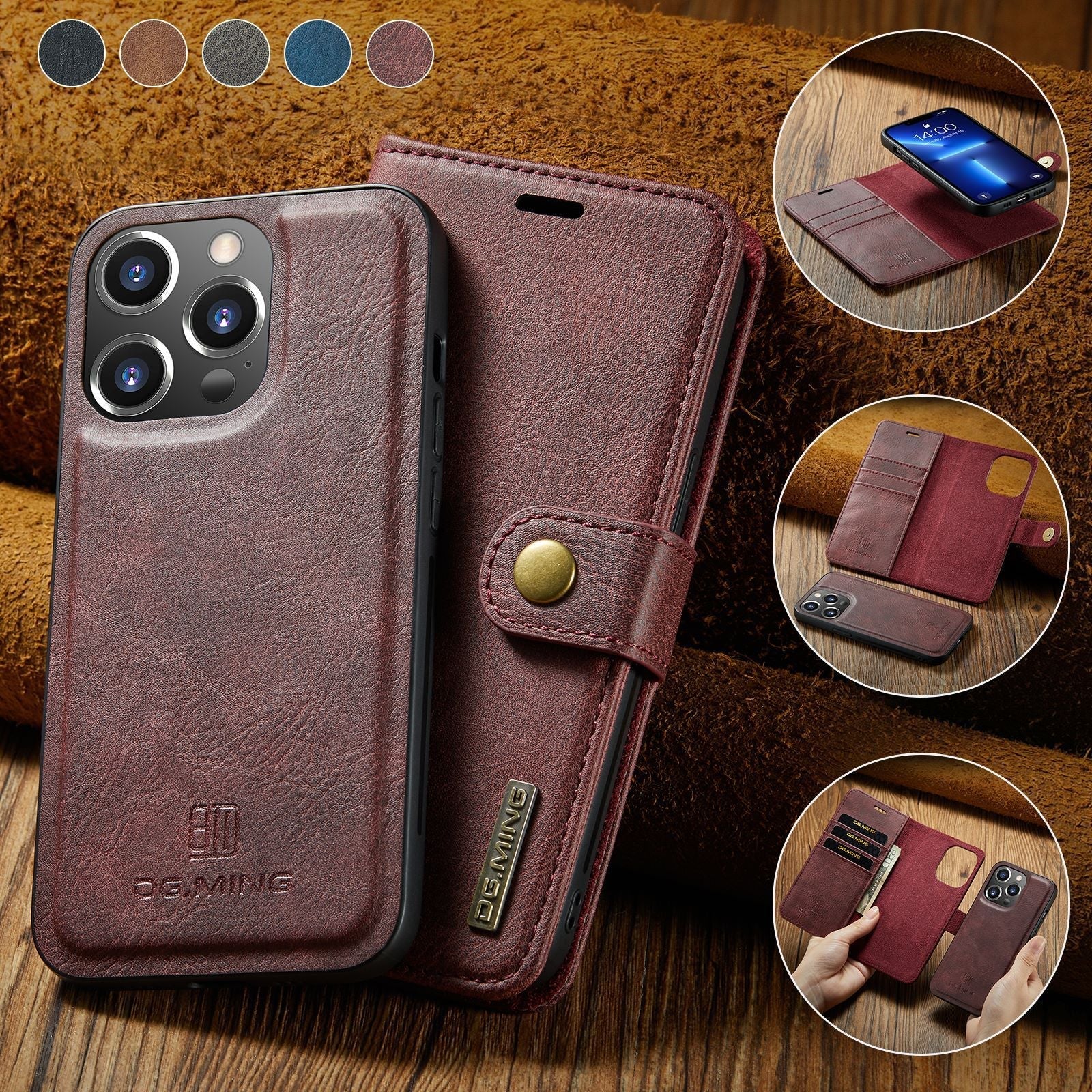 Wallet-style magnetic case for iPhone 16/15/14 Pro Max