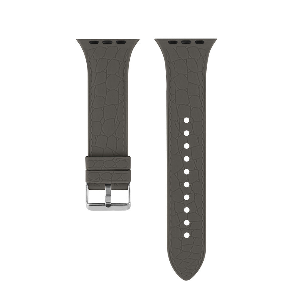 Lychee Texture Silicone Watch Band For Apple Watch