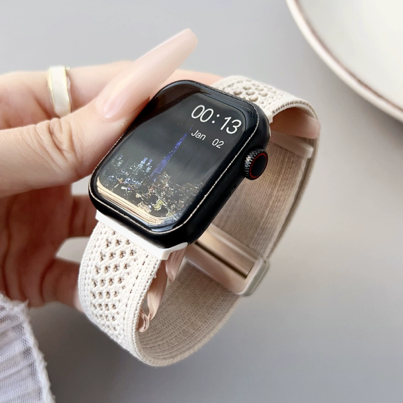 Braided Mesh Nylon Loop with Magnetic Clasp For Apple Watch