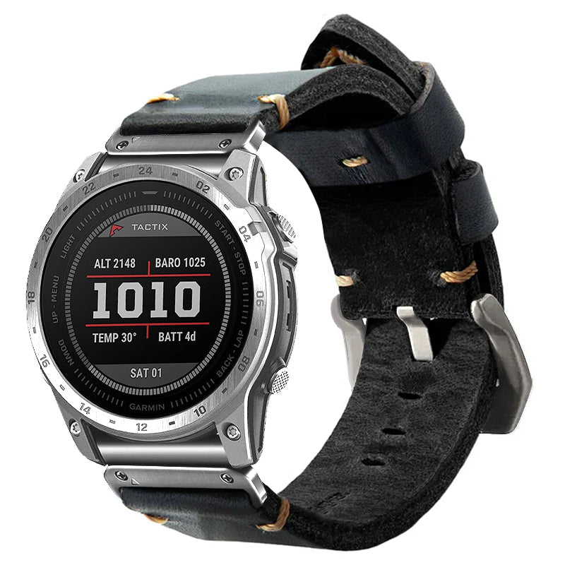 Vintage Leather Strap For Garmin Fenix 8 7X 6X Pro