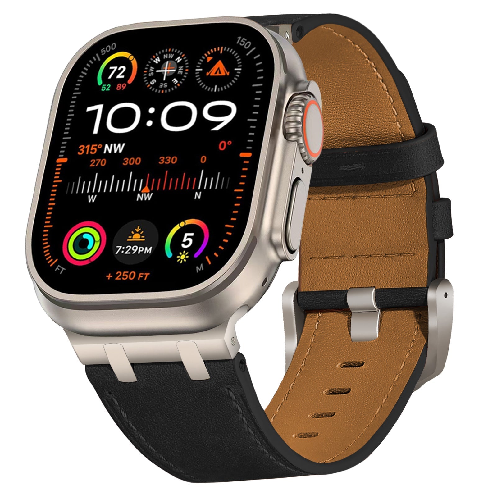 Crazy Horse Leather Strap + Metal Adapter for Apple Watch