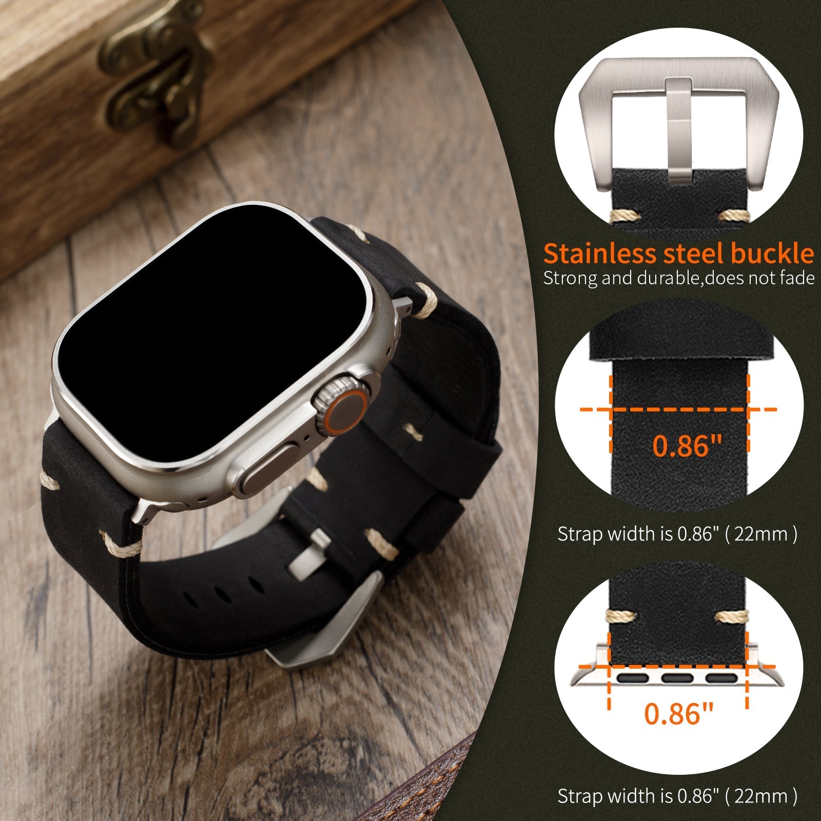 Vintage Leather Apple Watch Strap