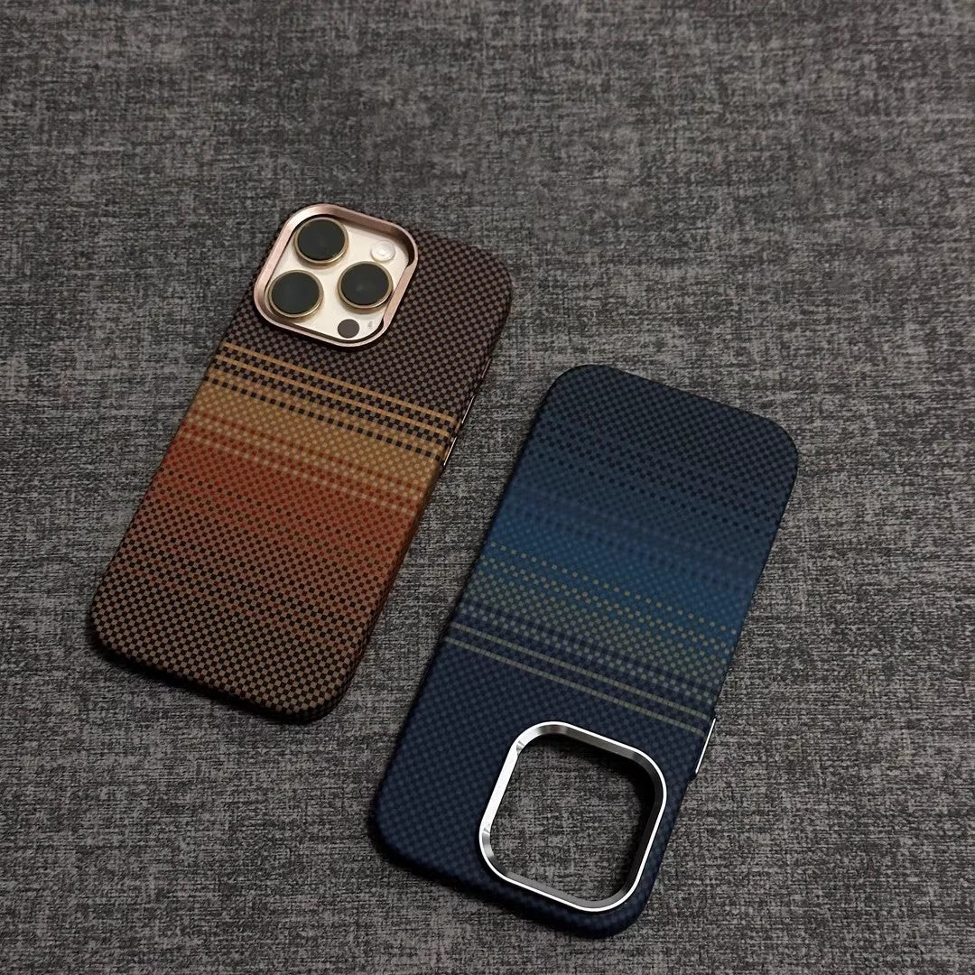 Magnetic Kevlar Carbon Fiber Pattern For iPhone 16Pro 15 Pro Max 14