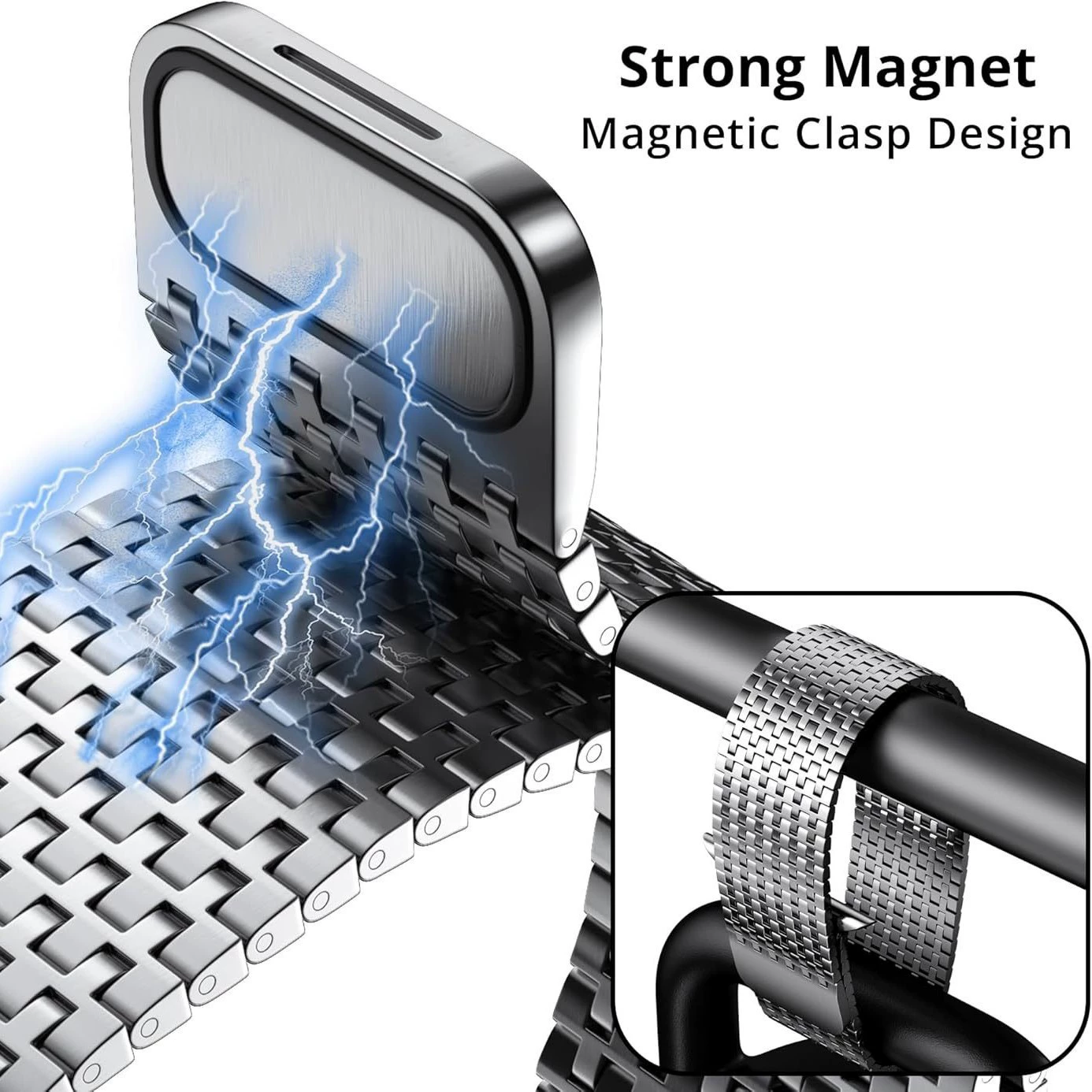 Designer Stainless Steel Magnet Band For Apple Watch