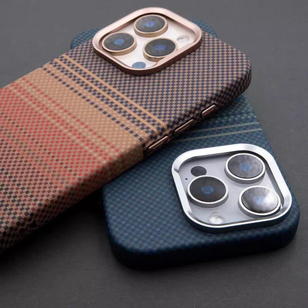 Magnetic Kevlar Carbon Fiber Pattern For iPhone 16Pro 15 Pro Max 14