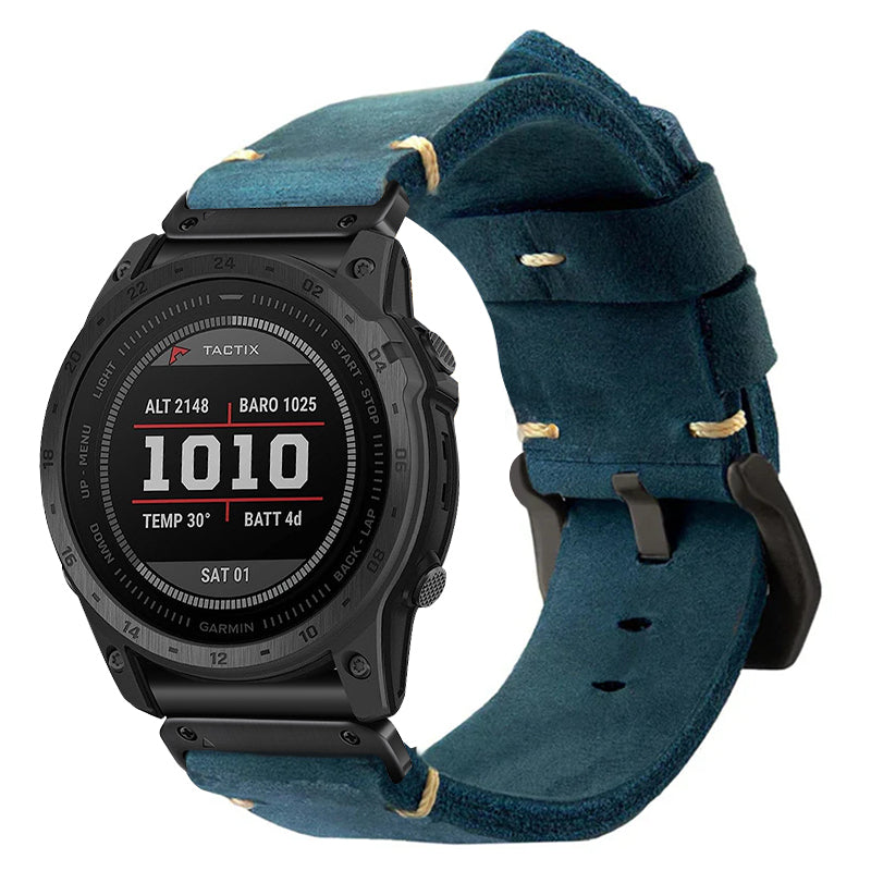 Vintage Leather Strap For Garmin Fenix 8 7X 6X Pro