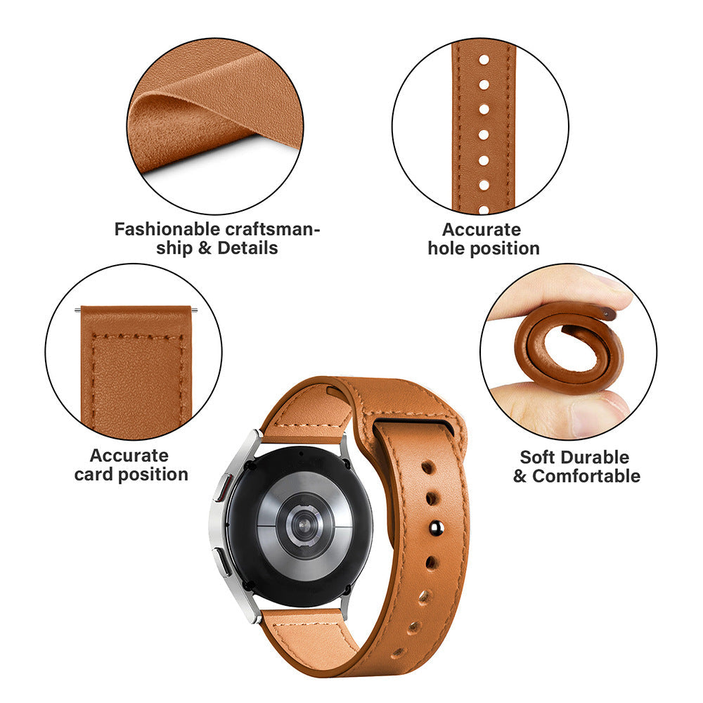 Genuine Leather Loop Strap for Samsung Galaxy Watch4/5/PRO/6/7
