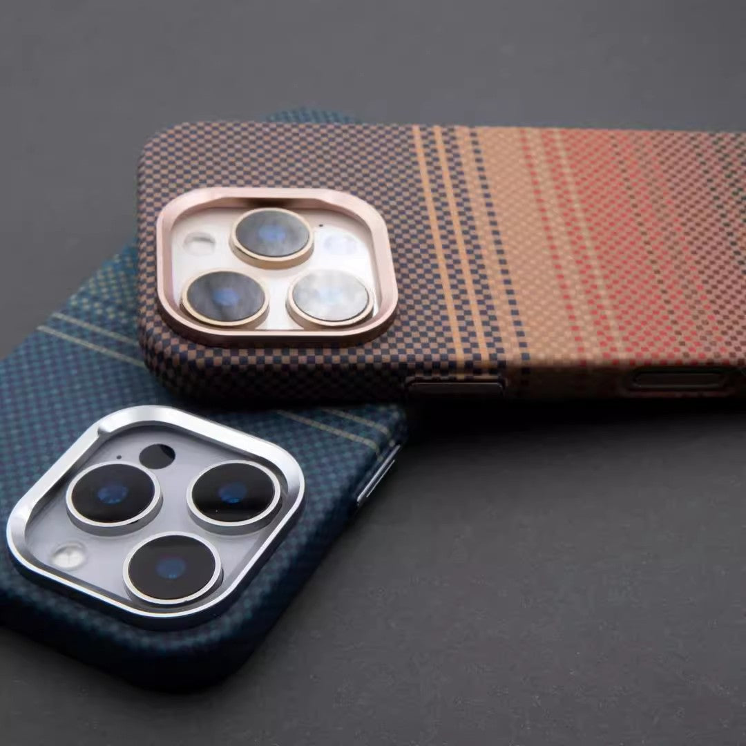 Magnetic Kevlar Carbon Fiber Pattern For iPhone 16Pro 15 Pro Max 14