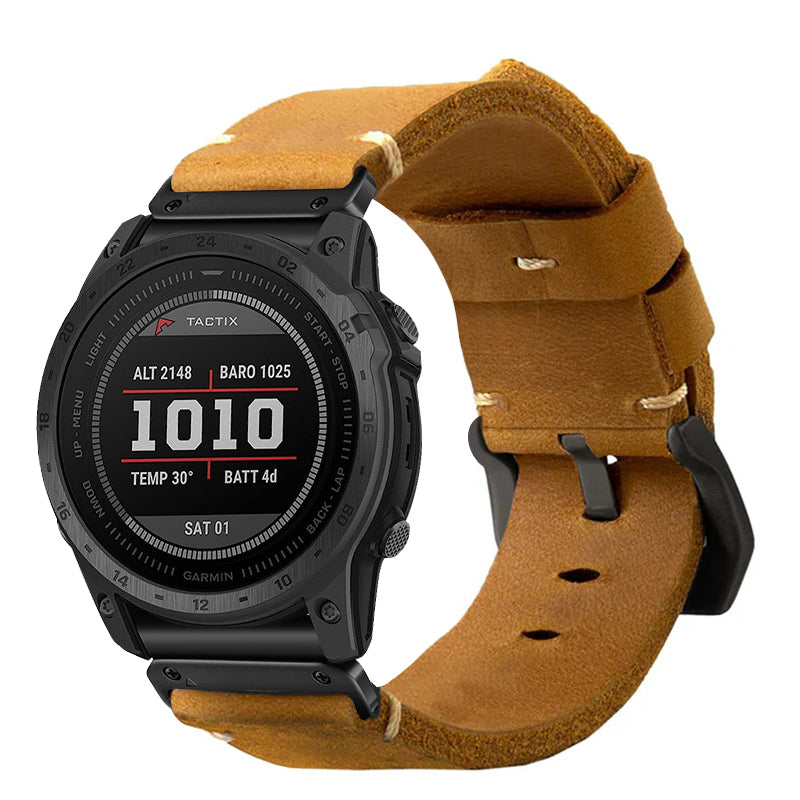 Vintage Leather Strap For Garmin Fenix 8 7X 6X Pro