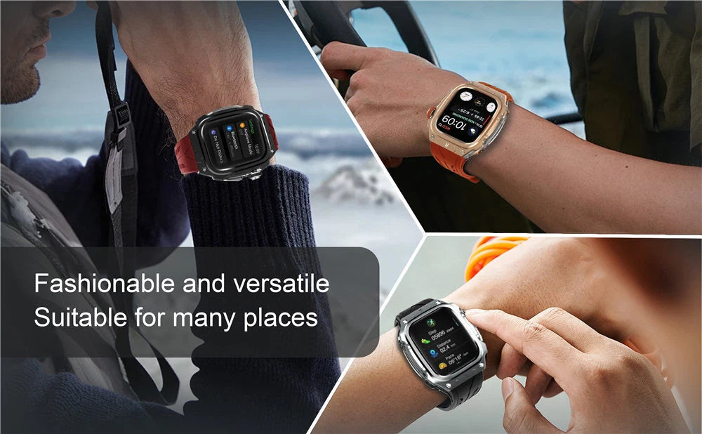 Steel Mod Kit Case Band Protective Cover For Apple Watch 10 46mm