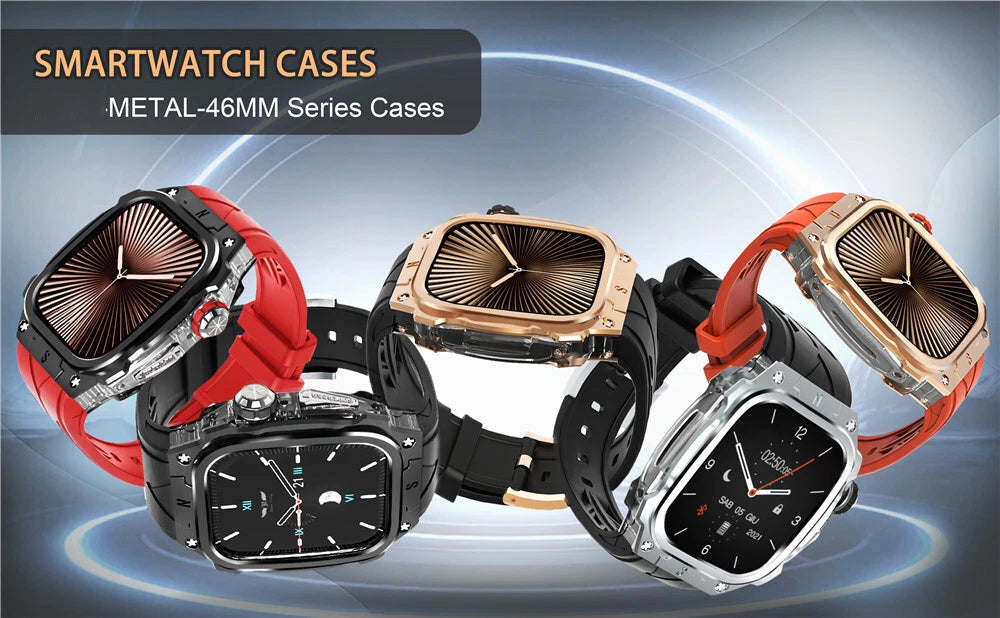 Steel Mod Kit Case Band Protective Cover For Apple Watch 10 46mm