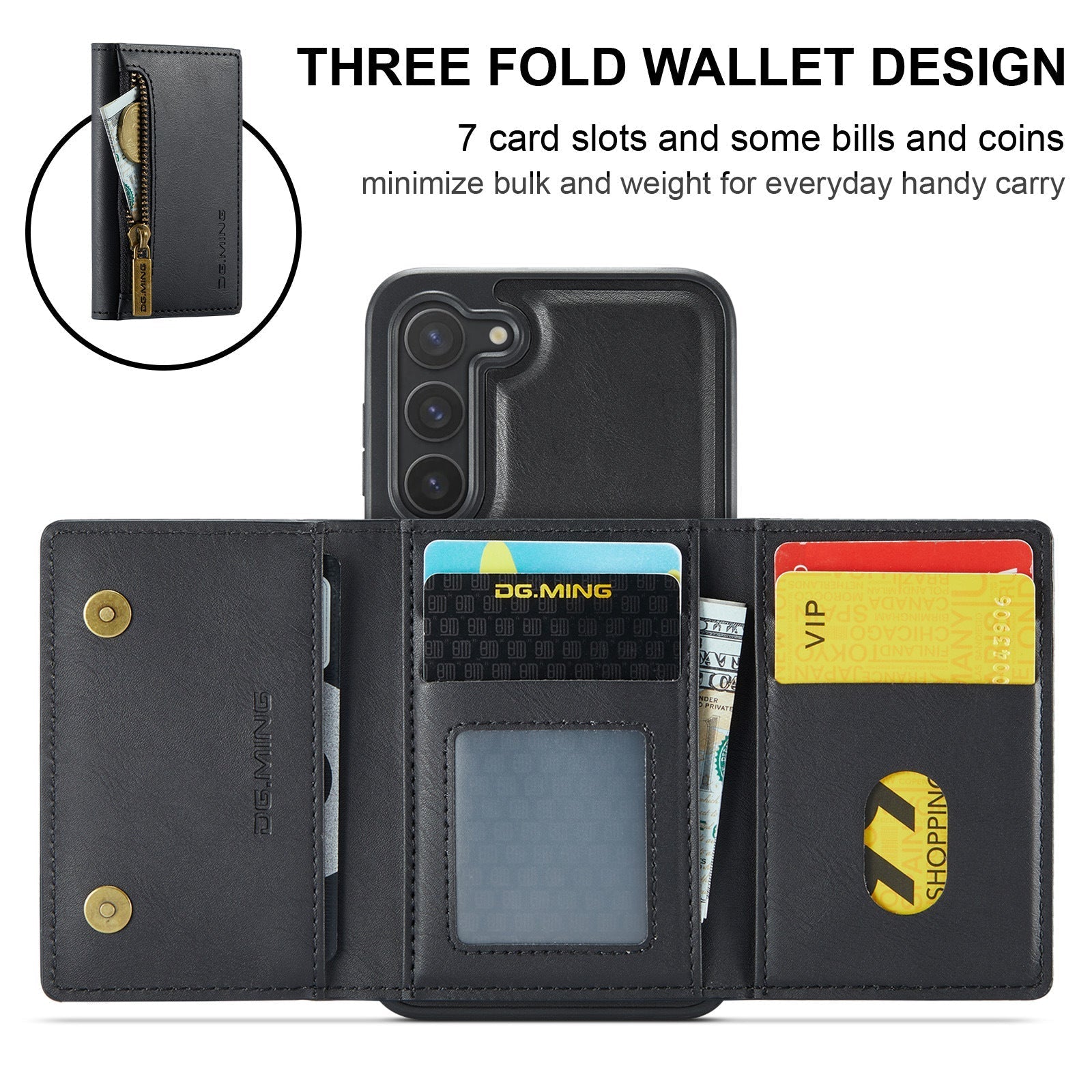 Magnetic 2 in 1 Wallet Case For iPhone 16 Pro max/ 6Pro/16/15 /14Pro
