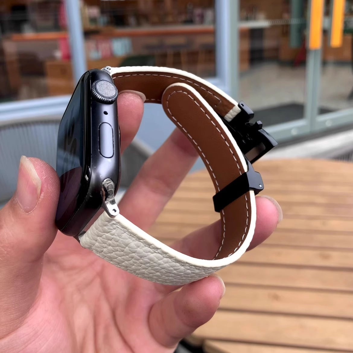 Magnetic Buckle Leather Band for Apple Watch