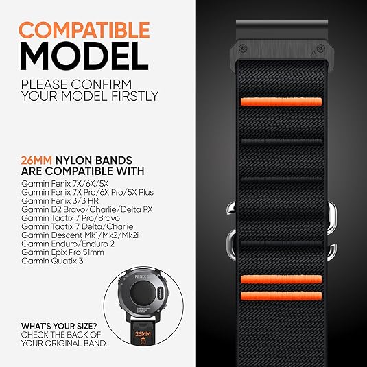 Outdoor Nylon Sports For Garmin Fenix 5X/5X Plus/6X/6X Pro/7X/7X Pro