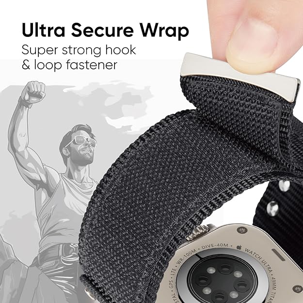Ultra Wide Nylon Sport Strap For Apple Watch 42/44/45/46/49MM