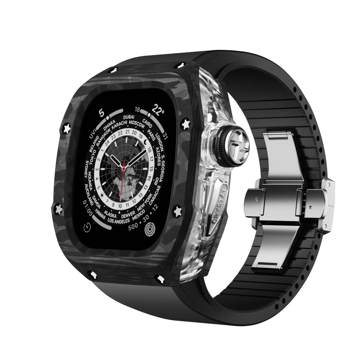 Carbon Fiber Crystal Case Mod Kit For Apple Watch