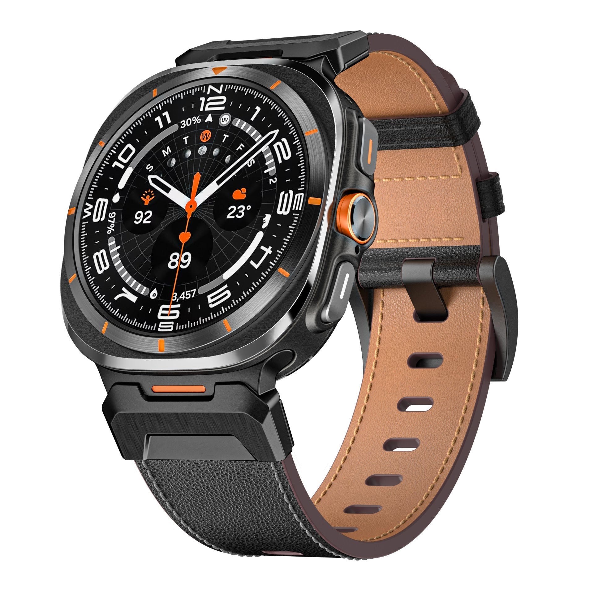 Tactical Leather Band For Samsung Galaxy Watch 7 Ultra
