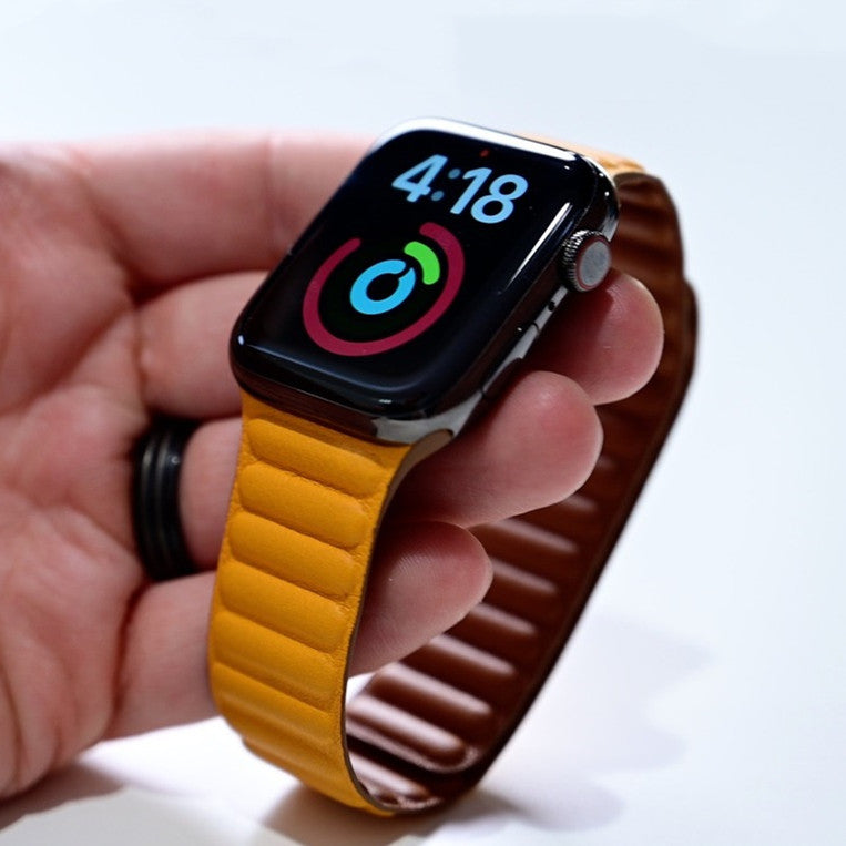 Magnetic Leather Link Band For Apple Watch