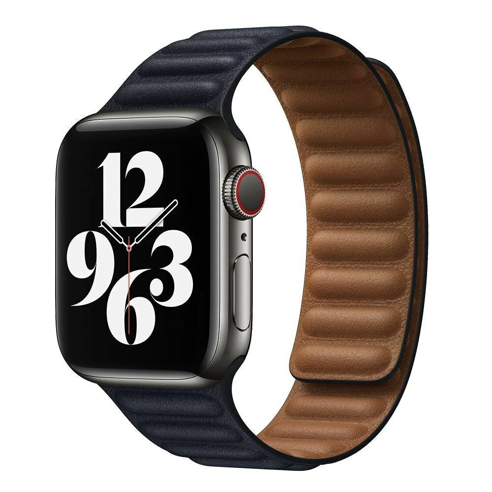 Magnetic Leather Link Band For Apple Watch