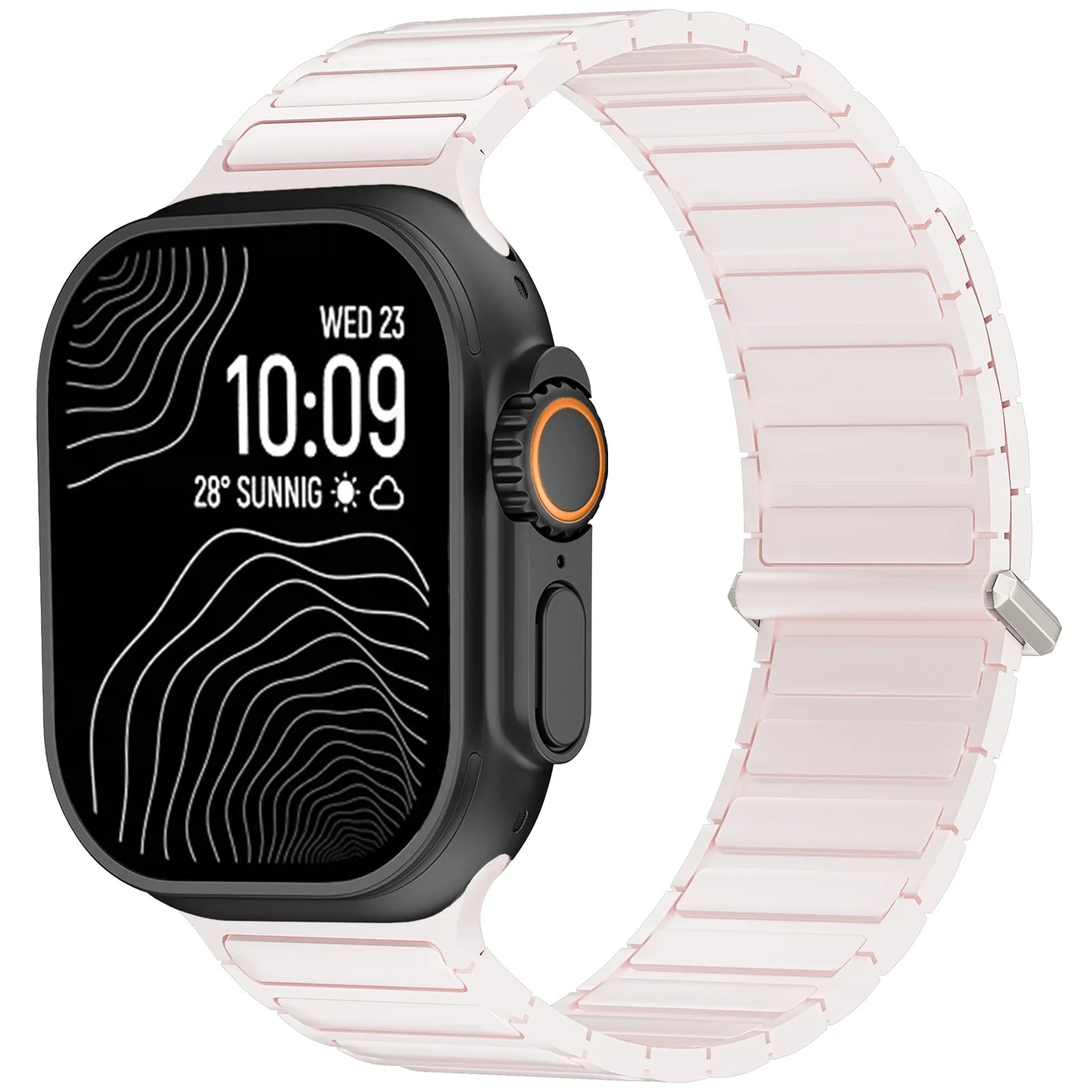 Magnetic Loop Metal Buckle Silicone Watch Bands For Apple Watch