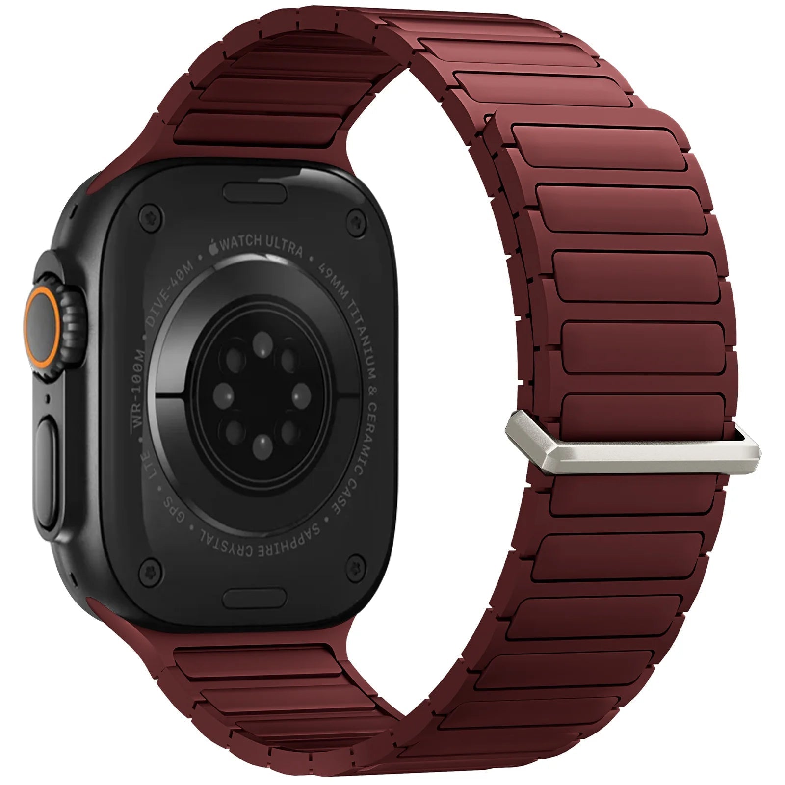 Magnetic Loop Metal Buckle Silicone Watch Bands For Apple Watch
