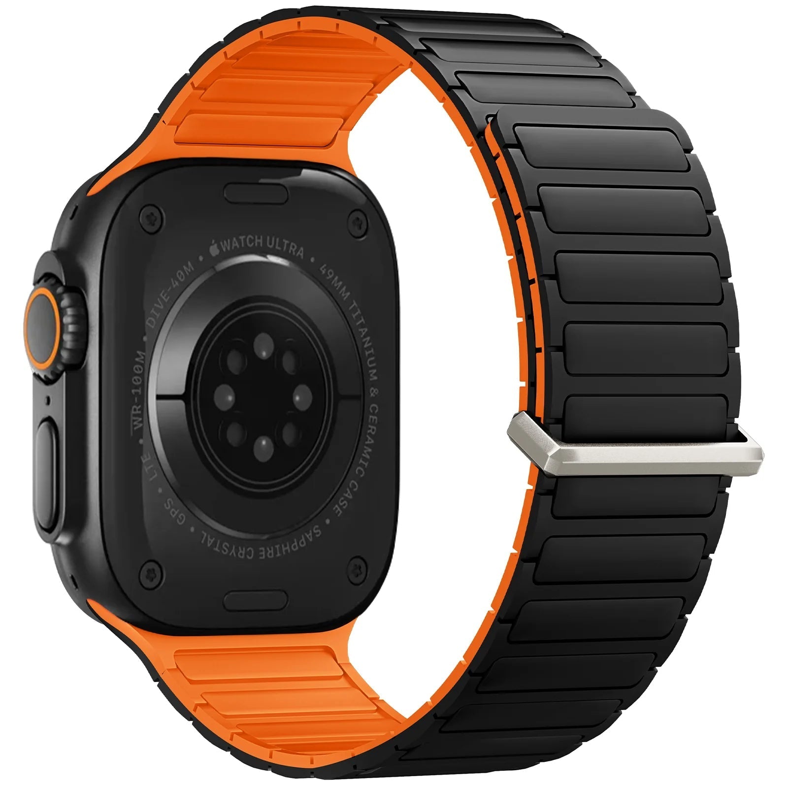 Magnetic Loop Metal Buckle Silicone Watch Bands For Apple Watch