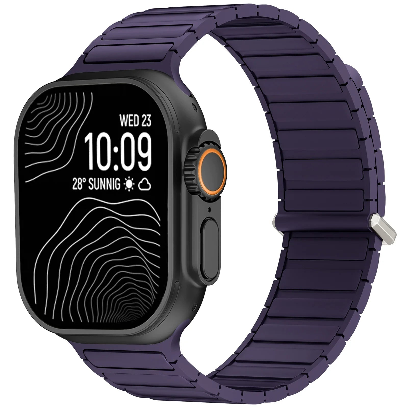 Magnetic Loop Metal Buckle Silicone Watch Bands For Apple Watch