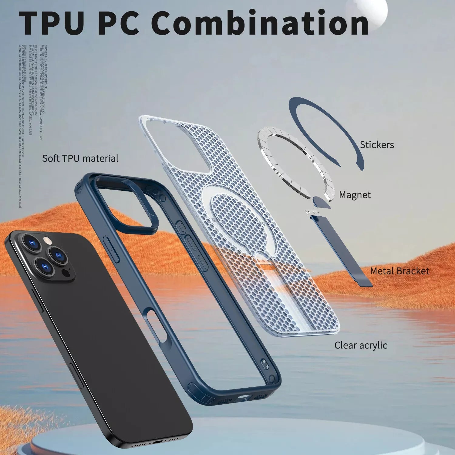 Heat Dissipation Stand Magnetic Case for iPhone