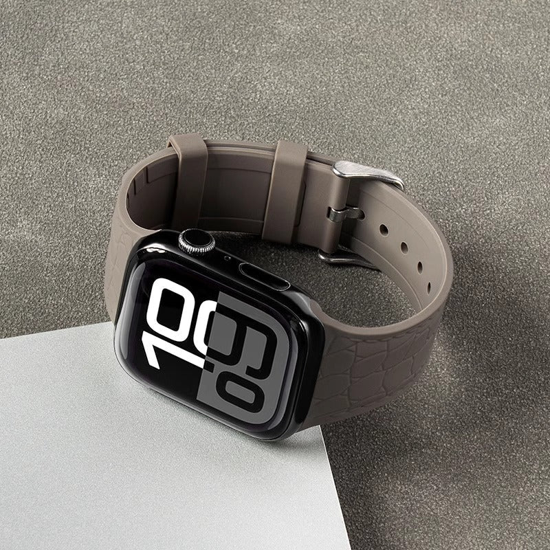 Lychee Texture Silicone Watch Band For Apple Watch