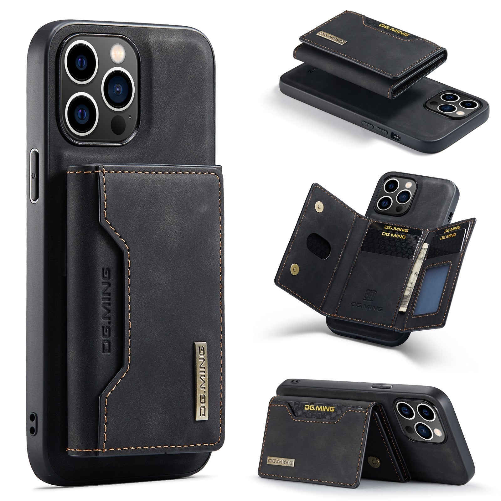 2 in 1 Detachable Wallet Back Cover for iPhone 16 Pro max/ 16Pro/16/15 /14Pro