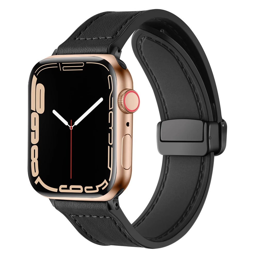 Silicone Magnetic Leather Strap For Apple Watch
