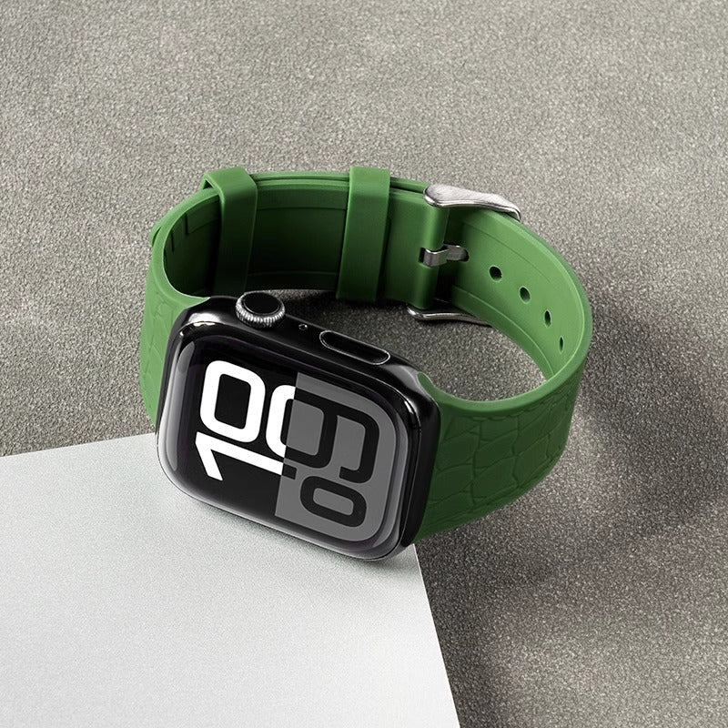 Lychee Texture Silicone Watch Band For Apple Watch