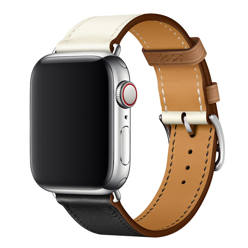 Apple watch genuine leather hand-stitched strap