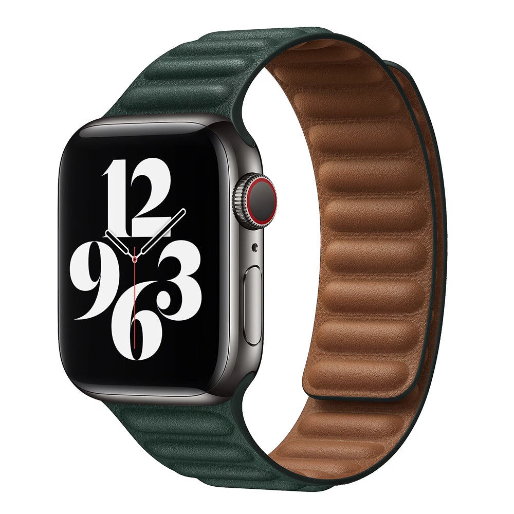 Magnetic Leather Link Band For Apple Watch