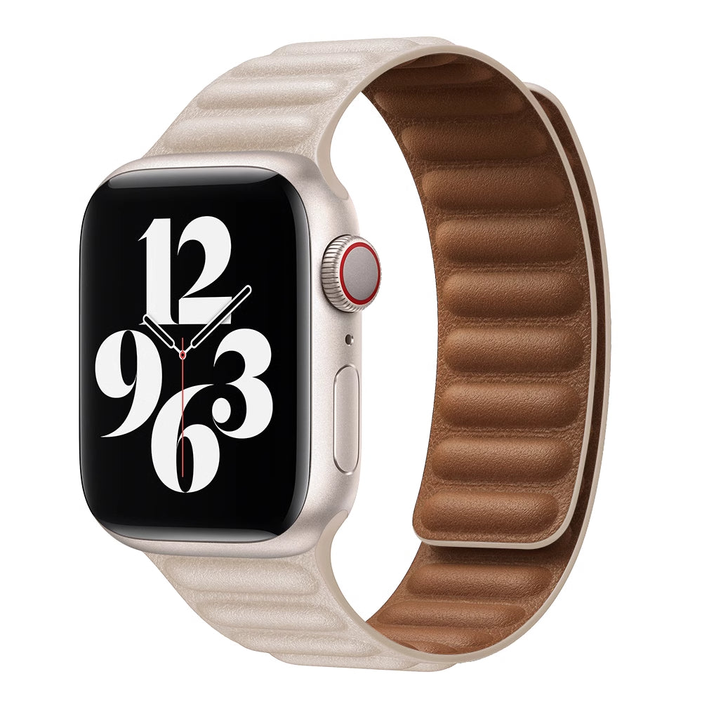 Magnetic Leather Link Band For Apple Watch