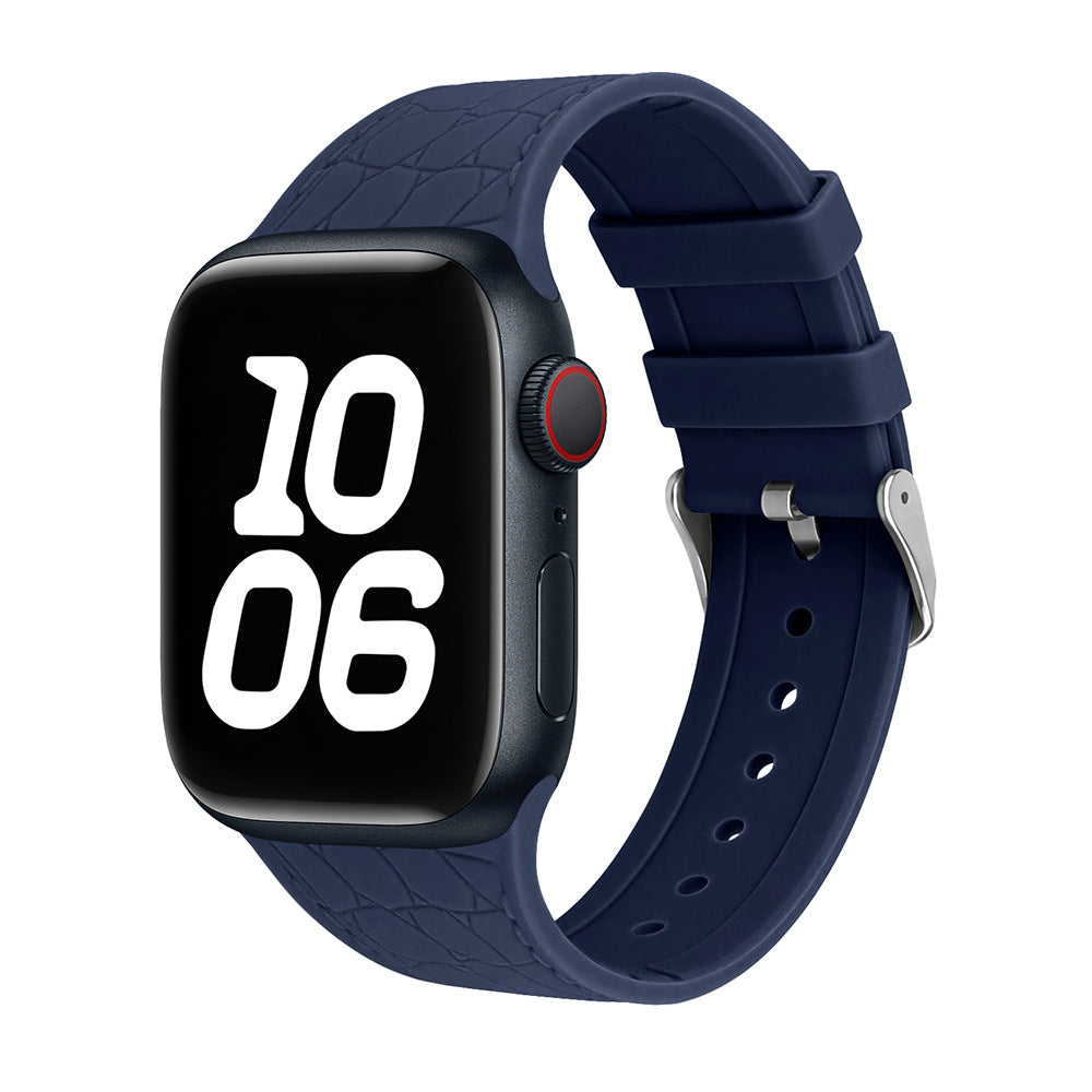 Lychee Texture Silicone Watch Band For Apple Watch