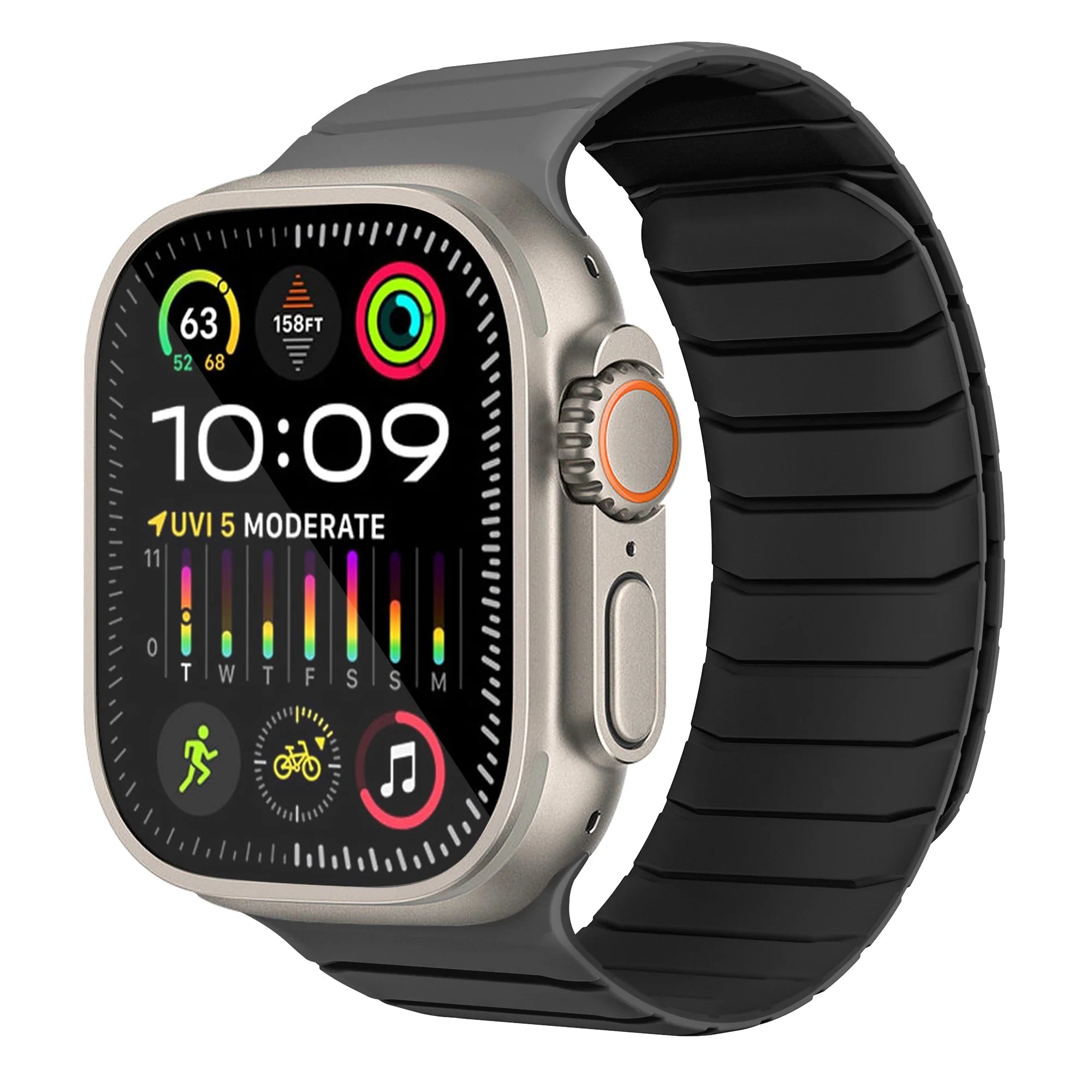 Tire tread magnetic strap for Apple Watch