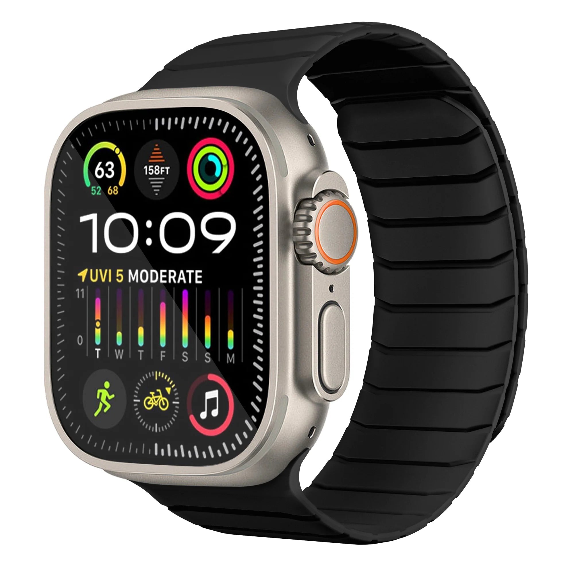 Tire tread magnetic strap for Apple Watch