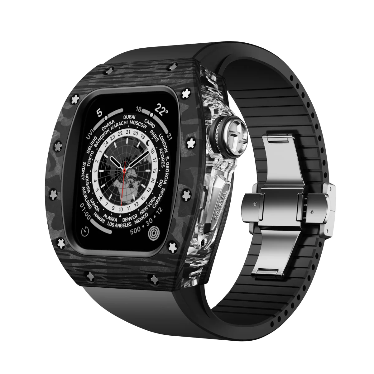 Carbon Fiber Crystal Case Mod Kit For Apple Watch