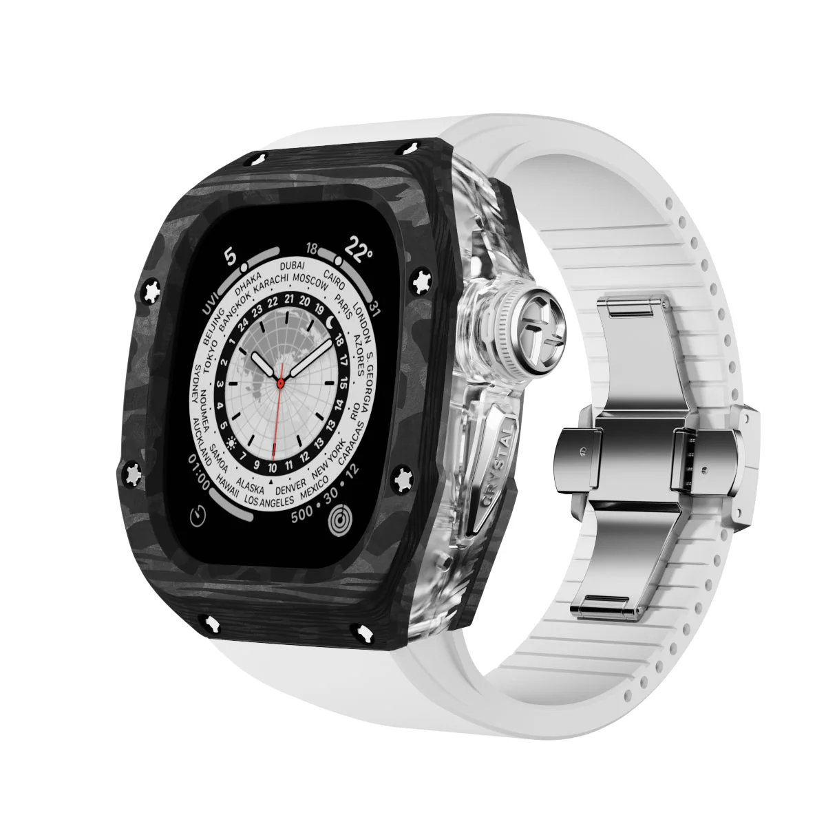 Carbon Fiber Crystal Case Mod Kit For Apple Watch
