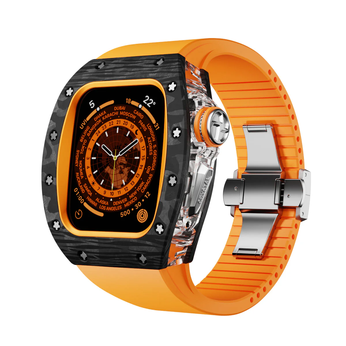 Carbon Fiber Crystal Case Mod Kit For Apple Watch